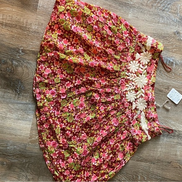 Free People Floral Mini Skirt Embroidered Detail - Picture 3 of 7